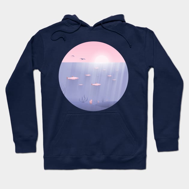 Flat sea landscape Hoodie by RARA_AVIS